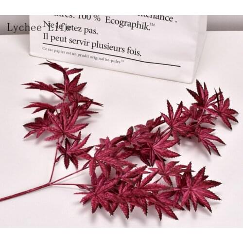 Lychee Life Artificial Maple Leaves Simulation Fake Fall Leaves Autumn Leaves For Home Wedding Diy Decoration