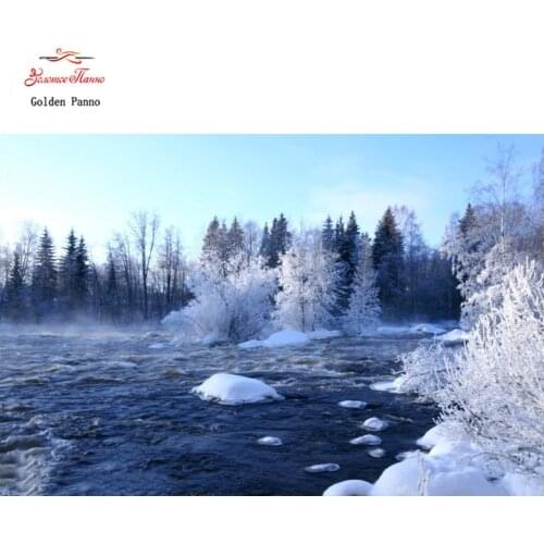 Golden Panno 100% Full DIY 5D Diamond Painting Frozen plants river Cross Stitch Diamond Embroidery Patterns rhinestones Mosaic 7