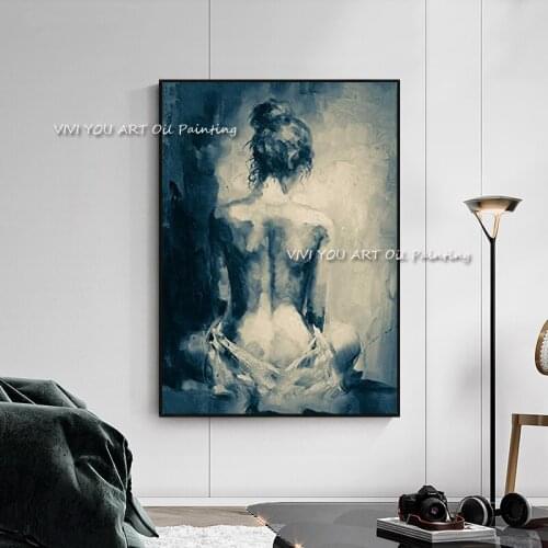 Modern Abstract Nude Girls Oil Painting on Canvas Handmade Wall Art Portrait Picture For Living Room Cuadros Home Decoration