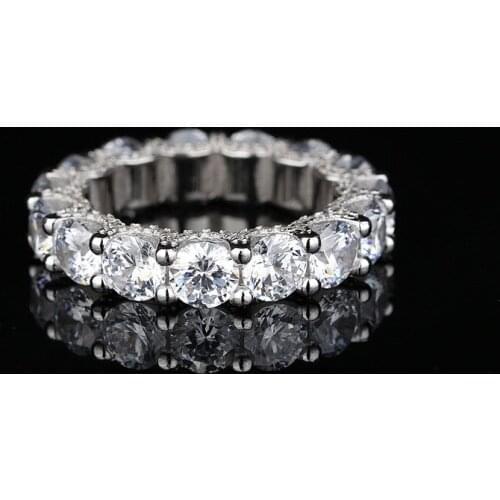 100% 925 Sterling Silver Simple And Creative Round Cut 5A Zircon Ring Hemp Rope Ring Design, Exquisite Jewelry Wholesale