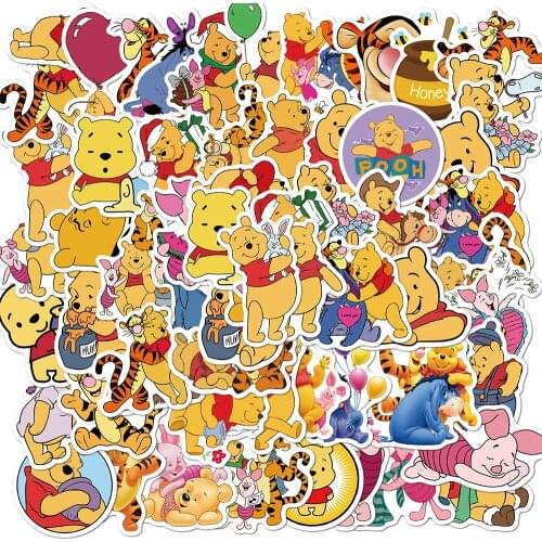 10/30/50Pcs/lot Cartoon Disney Winnie The Pooh Graffiti Stickers Luggage Laptop Waterproof Without Leaving Glue Sticker Toys