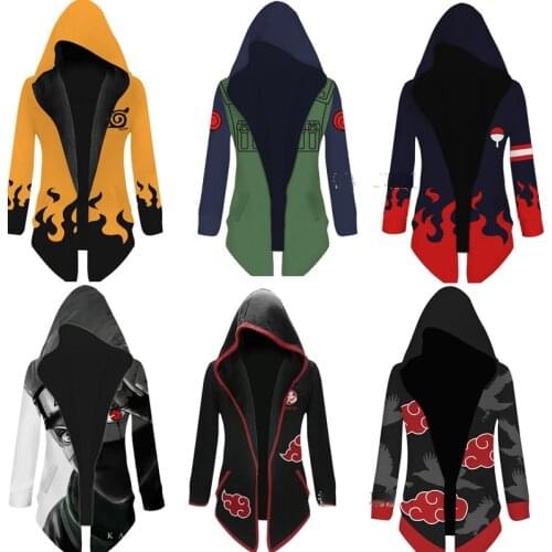 New Anime Ninja trench jacket and quadratic element medium to long Anime for boys and students autumn