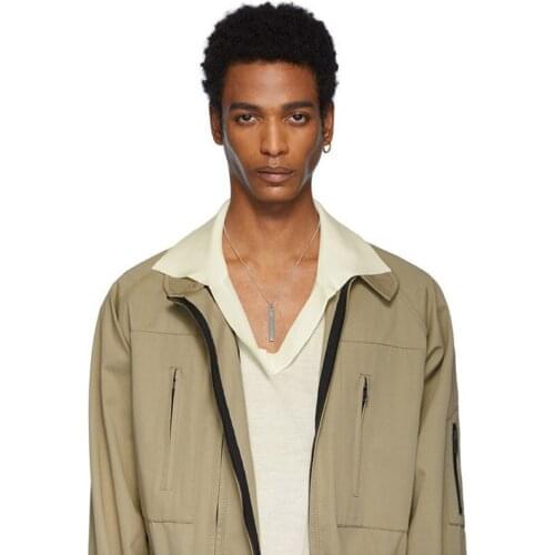 Number Plate Pendant Necklace Women And Men Ins Popular Copper Material Silver Color Necklace