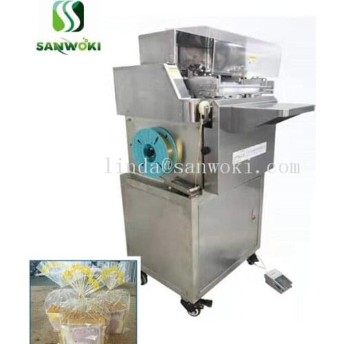 Pneumatic semi-automatic bread Bag sector binging Machine Plastic Bag sealing Machine gold wire packing machine candy bag sealer