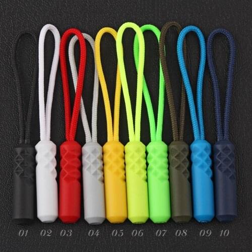 20PCS Cylinder Head Zipper Puller Clothing Plastic Zipper Head Compact Zipper Pulling Rope Luggage Bag Zipper Head Tail Rope for