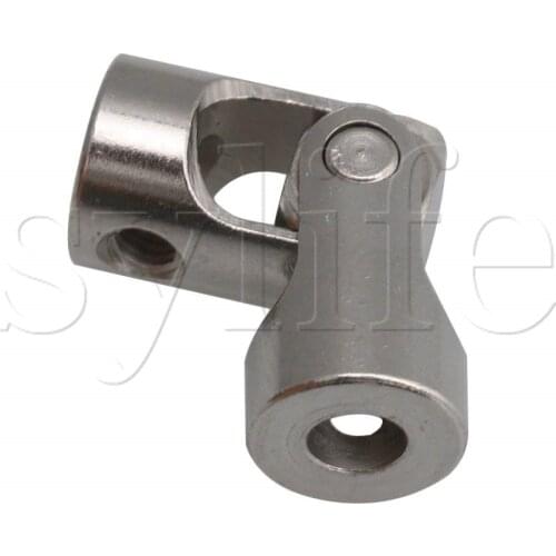 Silver 4mm-4mm ID 23mm Length Steel Universal Joint Coupling Shaft Motor Connector Coupler Pack of 2