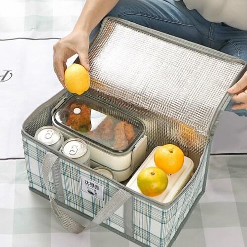 Thickened Aluminum Foil Lunch Bag Multi-Purpose Food Insulation Handbag Student School Bring Meal Thermal Lunchboxes Accessories