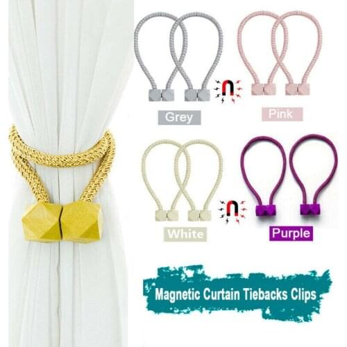 Curtain Tie Rope Magnetic Solid Curtain Hooks Tiebacks Tie Backs Buckle For Living Room Bedroom Curtain Tiebacks Clips Holdbacks