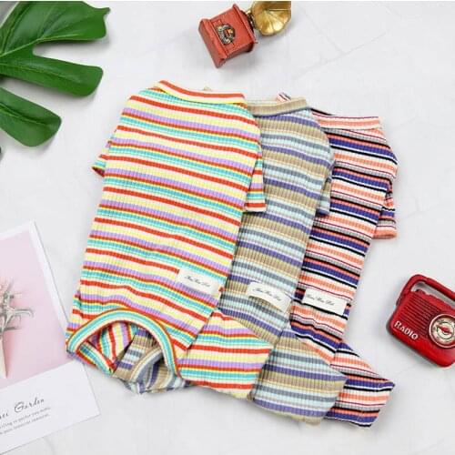 Spring Dog Clothes Striped Pets Dogs Clothing For Small Dogs Jumpsuit Pet Shirt Chihuahua Yorkshire Pet Puppy Clothes Ropa Perro