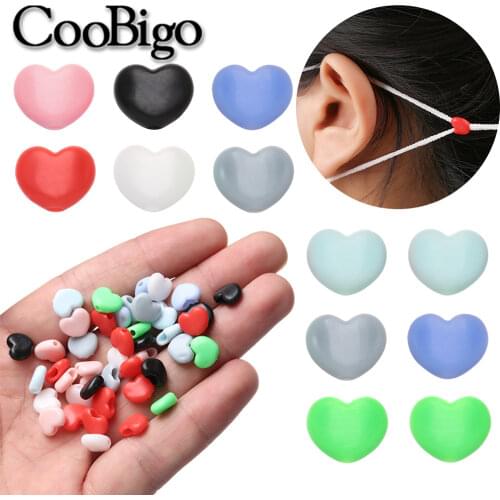 200pcs Silicone Heart Cord Locks Cord End Stoppers Drawstring Toggle Bead Buckle Elastic Cords Adjustment Bungee Rope Adjuster