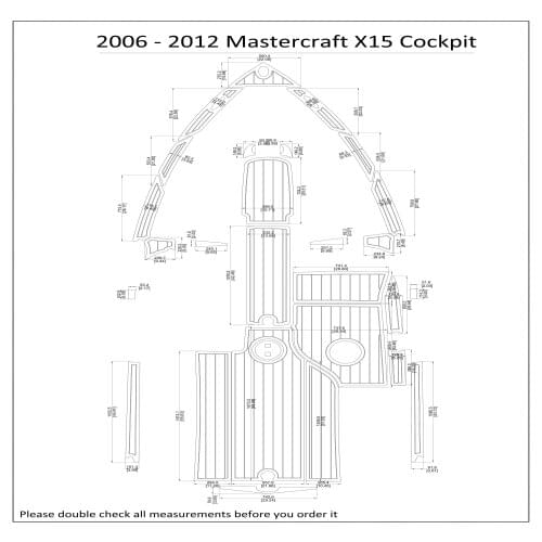 2006 - 2012 Mastercraft X15 Cockpit Boat EVA Teak Decking 1/4" 6mm