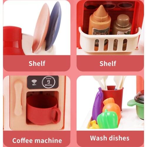 23Pcs Children Realistic Educational Practical Attractive Play House Tableware with Light Music Kitchen Toy Set Kids Gift