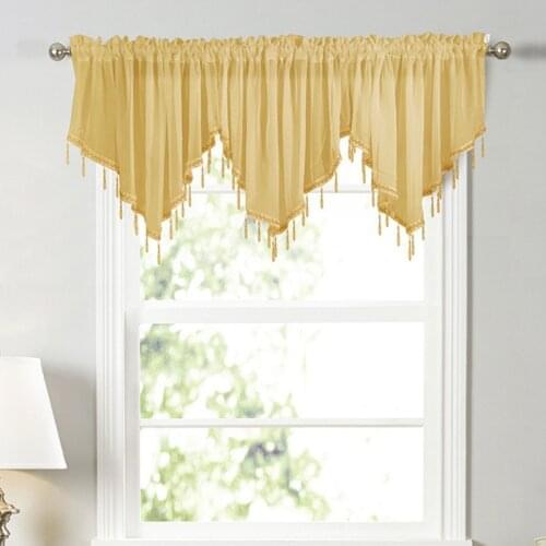 3 Styles Pure Color Triangle Kitchen Curtains Kitchen Decorative Decorative Short Curtains Suitable for Kitchens and Study Rooms