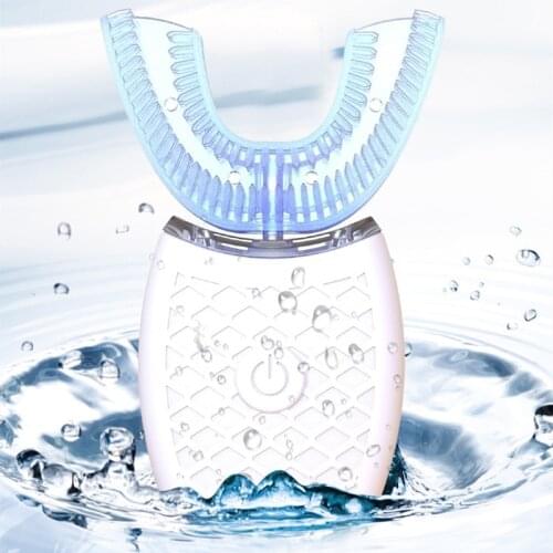 360 degree ultrasonic electronic U-shaped toothbrush USB rechargeable tooth cleaner toothbrush