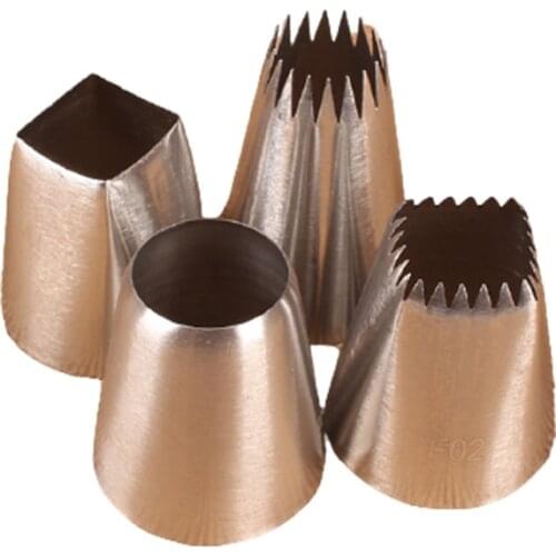 4 Pcs Square Cake Design Cream Tips Pastry Nozzles Pastry Icing Piping Nozzles Fondant Bakeware Cake Tool Decorating