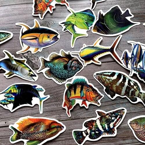 50Pcs Cartoon Fish sea fishing Stickers For Suitcase Skateboard Laptop Luggage Fridge Phone Car Styling DIY Decal Sticker