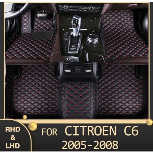 MIDOON Car floor mats for Citroen C6 2005 2006 2007 2008 Custom auto foot Pads automobile carpet cover