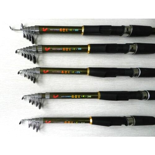 Free shiping Telescopic Fishing Rod 2.1m 2.4m 2.7m 3.6m Carp carbon FRP Ultra Light Fishing Stick Spinning Fishing Rod FR901