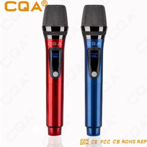 CQA UHF Long Range Wireless Ktv Magic Sing Along Karaoke Microphone for Teacher Set Type Diaphragm Style Model Number Transducer