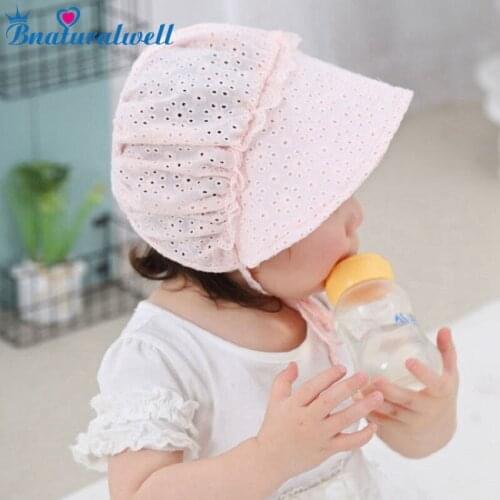 Bnaturalwell Baby Girls Bonnet Retro Cotton Beanie Hat Girls Chapeau Nordic Vintage Toddler Bonnet Christening Baptism Cap H833