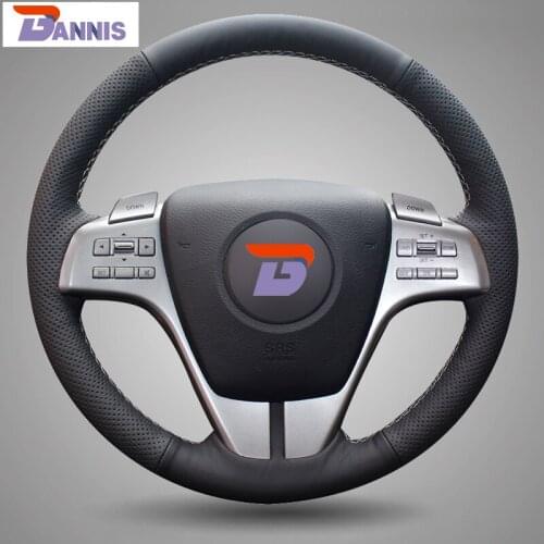 BANNIS Black Artificial Leather DIY Hand-stitched Steering Wheel Cover for Old Mazda 6 2009 Mazda 6