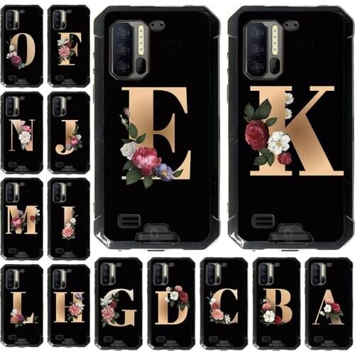 Mobile Phone Case For Ulefone Armor 7 6.3 inch Soft TPU Black Silicone Housing Bag Housing DIY Shell Customized Flower Letter