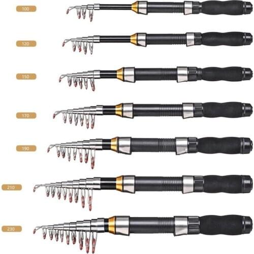 [Black ultrashort small sea rod] Mini sea fishing rod road ice fishing rod fishing rod rack telescopic fishing 1.0- 2.3mm