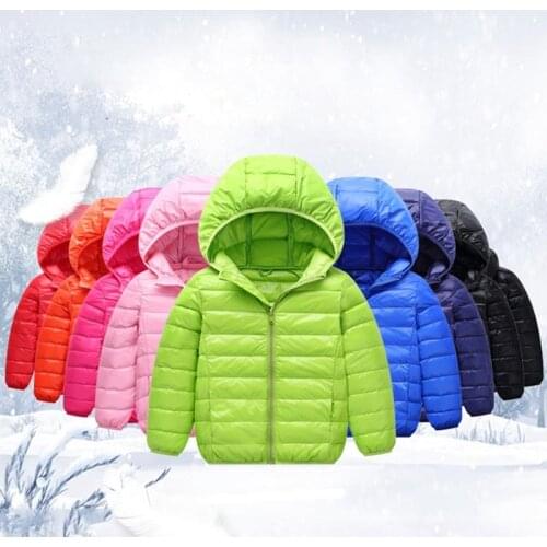 Children Duck Down Jacket Outerwear Boy Girl Autumn Warm Hooded Teenage Kids Winter Jacket 1-15 Years boys Ultra-light Down Coat