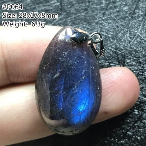 Natural Blue Light Labradorite Pendant For Women Man Silver Water Drop 28x17x8mm Beads Crystal Moonstone Gemstone Jewelry AAAAA
