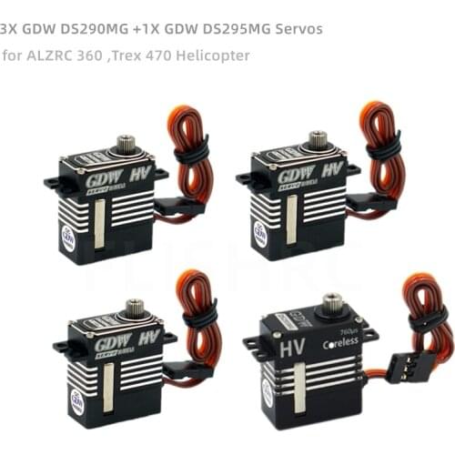 GDW 3Pieces DS290MG+1Piece DS295MG HV Digital Metal Servo Helicopter Parts for GAUI X3 X360 470L