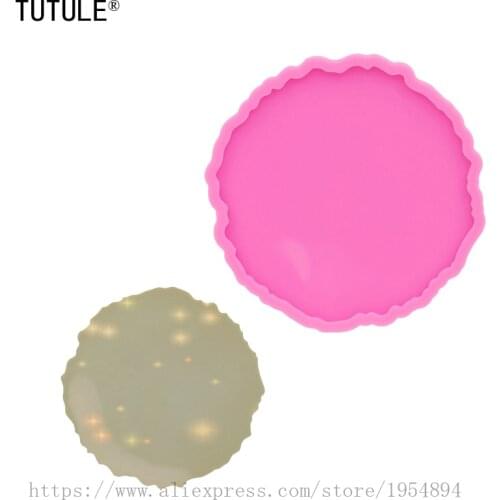 GJ1036 High gloss,Shiny High quality round Silicone Molds epoxy resin molds coaster DIY Polymer Clay Molds