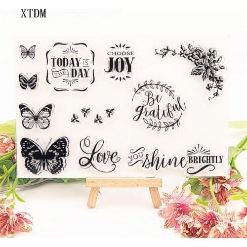 Hot sale butterfly balloon Transparent Clear Stamps / Silicone Seals Roller Stamp for DIY scrapbooking photo album/Card Making