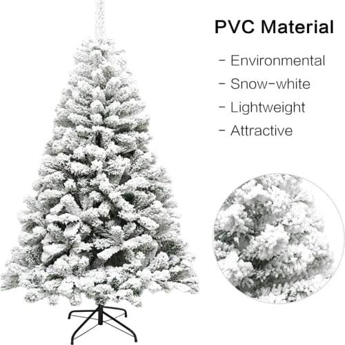 Artificial Christmas Tree Pine White Big Nordic Flocking 2021 New Year Decoration Led Door Wall Ornaments Souvenirs Scenes Decor