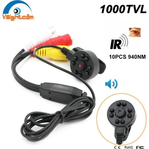 CCTV Analog 1000TVL Night Vision IR Camera with 940nm invsible light FPV camera Mini HD Security Camera Home Surveillance