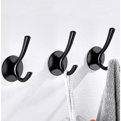 Hang Hooks For Bathroom Hallway Over Door Modern Black Wall Mounted Clothes Hanger Adhesive Towel Hat Bag Coats Hanging Hooks