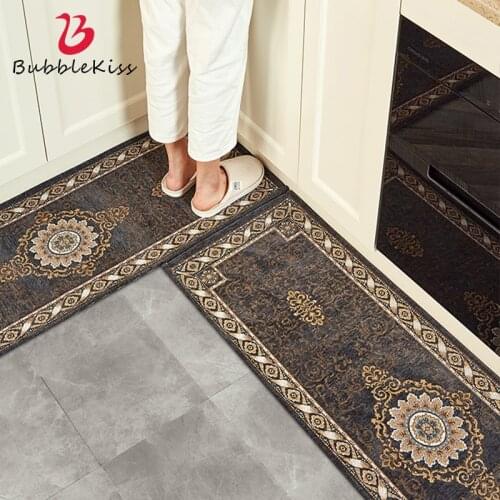 Bubble Kiss Kitchen Carpet European Style Strip Floor Mat Home Water Absorption Rug Fashion Non-Slip Area Rugs Soft Kitchen Mats