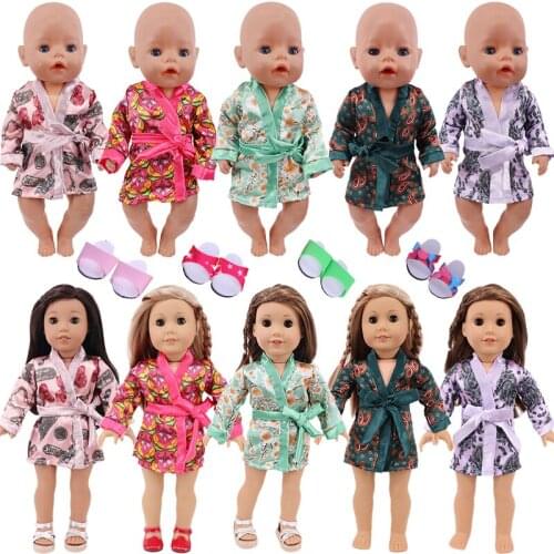 Doll Pajamas（Can match shoes） Fit 18Inch American Baby Doll&43cmBron Baby Doll ,Latest Pajamas,Birthday Girls Toy Gift