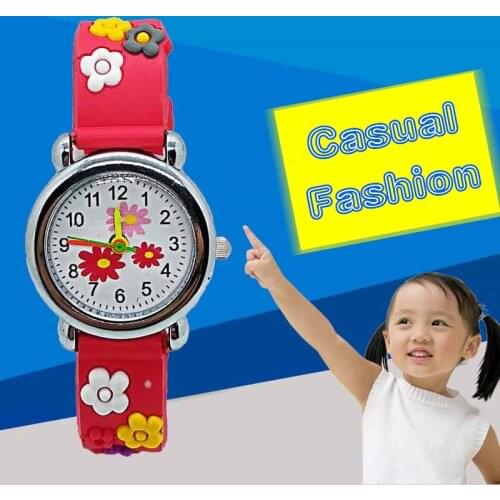 Fashion 3D Colorful Flower Watches Children Kids girls gift Watch Casual waterproof Quartz Wristwatch Relogio Relojes kol saati