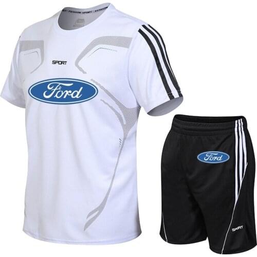 Fashion Summer high quality cotton Men suits Honda Car Logo printing tops casual trend Mens short sleeve+shorts 2-piece set