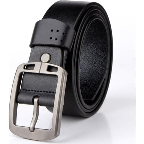 Mens genuine leather casual belt alloy pin buckles fashion High quality luxury brand strap vintage belts for mens jeans N12