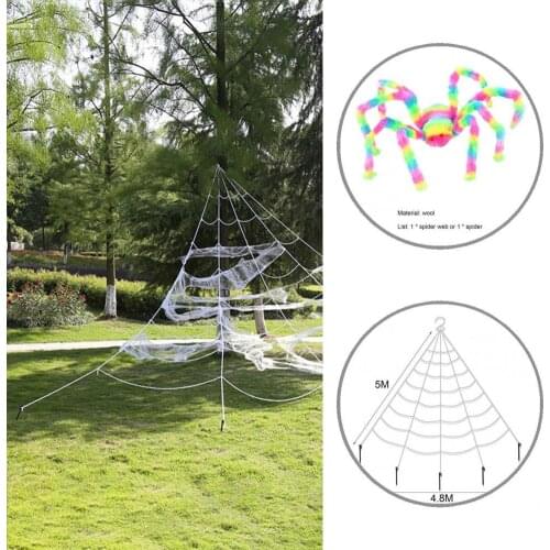 Soft Premium Trick or Treat Spider Props Lint Stretch Cobwebs Scary for Lawn