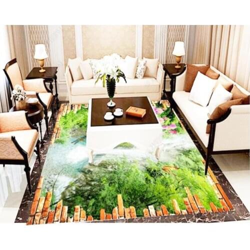 Custom 3D Floor Painting Mural Photo Wallpaper Landscape waterfall Living Room Bedroom Bathroom PVC Waterproof floor wallpaper