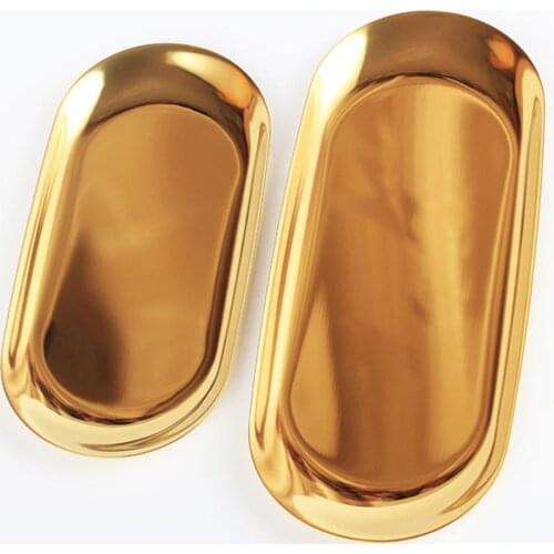 Oval Durable Food Fruit Breakfast Dessert Storage Tray Jewelry Plate Dish Shining Home Decoration Easy To Clean