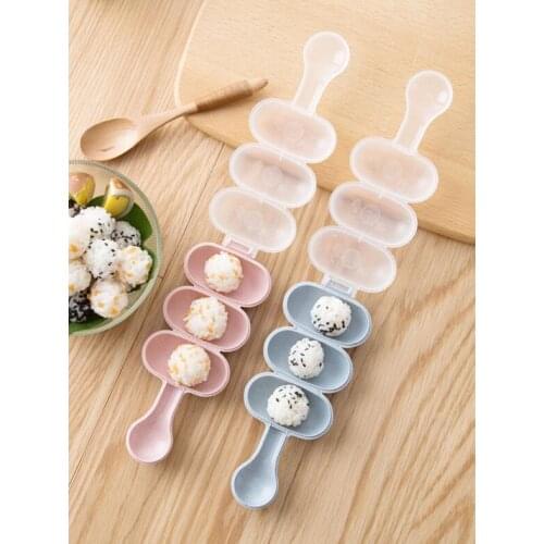Gadgets For Kitchen Shake Rice Ball Group Abrasive Mold 3 PCS/Lot Baby Feeding Artifact Sushi Roll Maker Tools