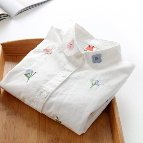 Girls Shirt 2019 Spring Autumn School Girls Clothes Long Sleeve Cartoon Printed Cotton Kids Shirt Tops RT519