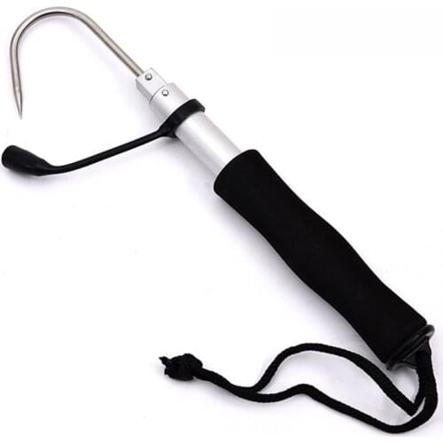 NEW Brand Extendable Fishing Gaff 28-60cm Stainless Fishing Spade Hook Alloy Body EVA Anti-slip Sponge Handle Swa Fishing Tools