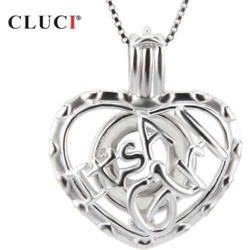 CLUCI 925 Sterling Silver Heart Shaped Pendant for Necklace Fine Jewelry Gift for Girlfriend Silver 925 Pendant Locket SC173SB