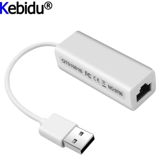 USB Adapter White Super Speed USB 2.0 To RJ45 USB2.0 To Ethernet Network LAN Adapter Card 10/100 Adapter For Windows7 PC Laptop
