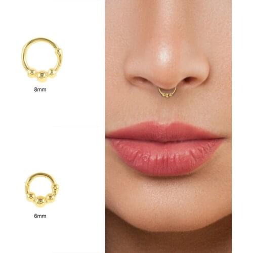 CANNER Round Bead Puncture Cartilage Nose Ring Earrings For Women 925 Sterling Silver Piercing Stud Fine Jewelry 2021 Trend