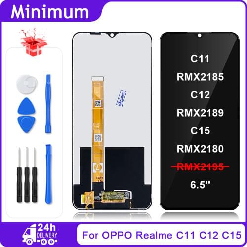 6.5" Original For OPPO Realme C11 RMX2185 C12 RMX2189 LCD Display Touch Screen Digitizer Assembly For Realme C15 RMX2180